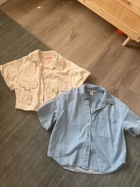 Bundle of denim button up shirts women’s